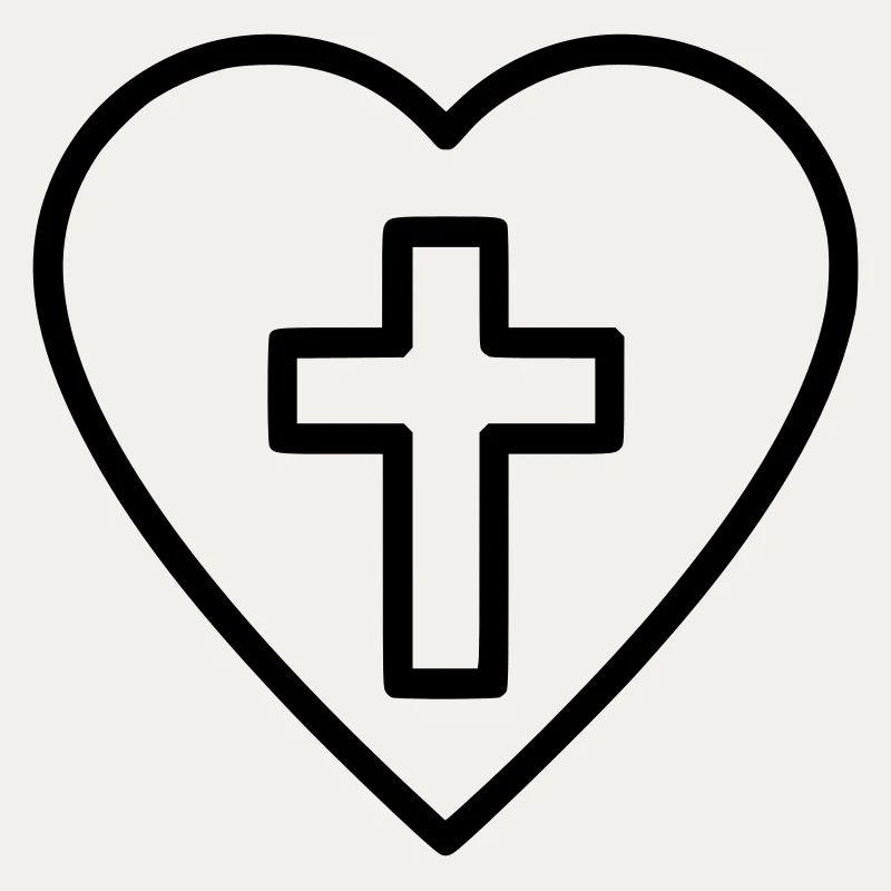 Herz mit Kreuz Liebe Glaube Vektor