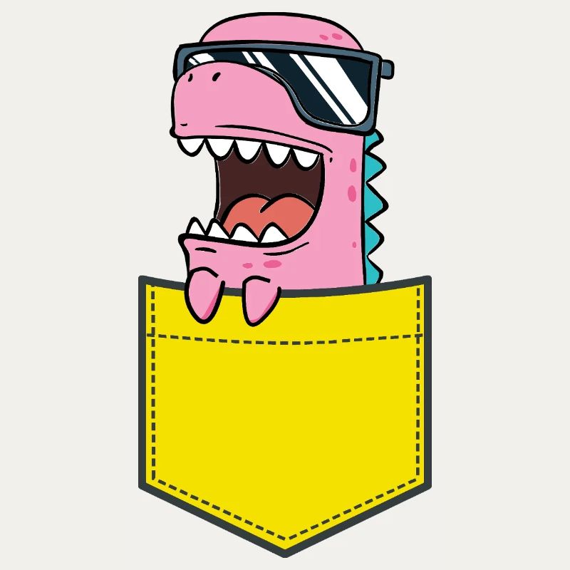 Pinker Dino mit Sonnenbrille Kinder Baby Comic