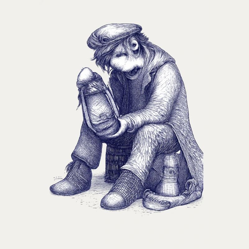 Sad | Hand Painted Drawing Ballpoint Pen