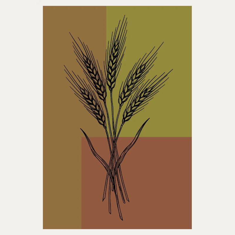 Art de lignes Wheat Ears – Design botanique