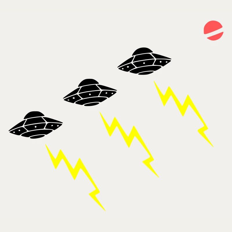 UFO Invasion Lightning Attack Alien Vector