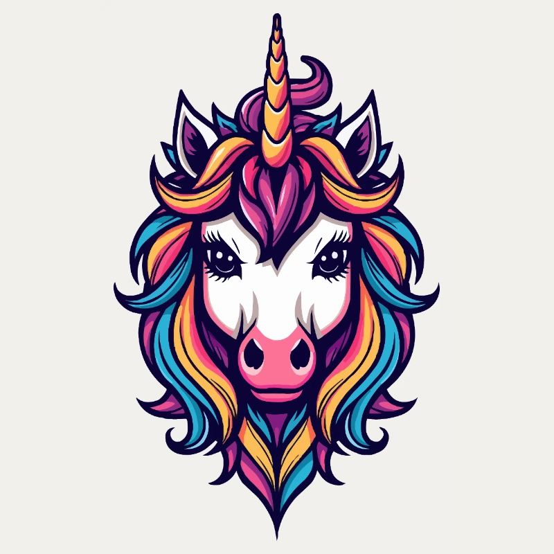 Regenbogen Einhorn Kopf