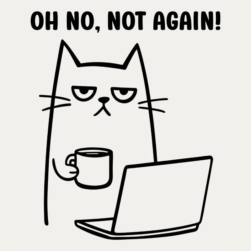 Oh non, pas encore le chat drôle avec le carnet de café