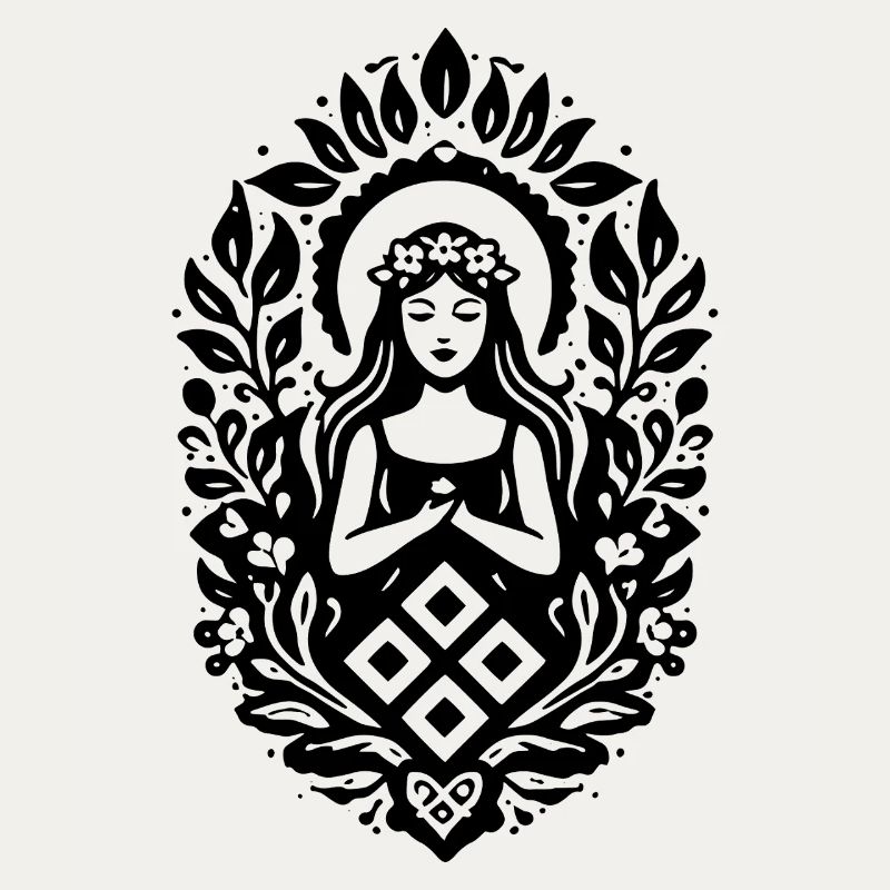 Mokosh Minimal Slavic Goddess Symbol