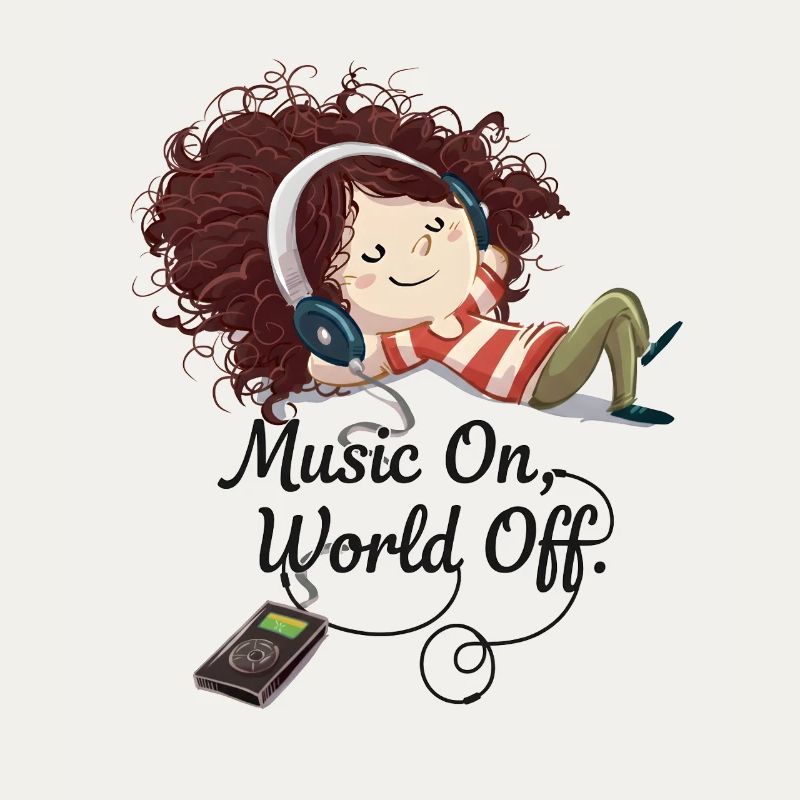 Music On World Off – Mädchen mit Kopfhörern