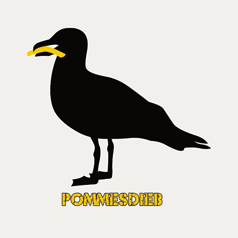 Pommesdieb Möwe - Schwarz