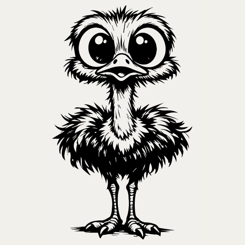 Furry Bird with Big Eyes