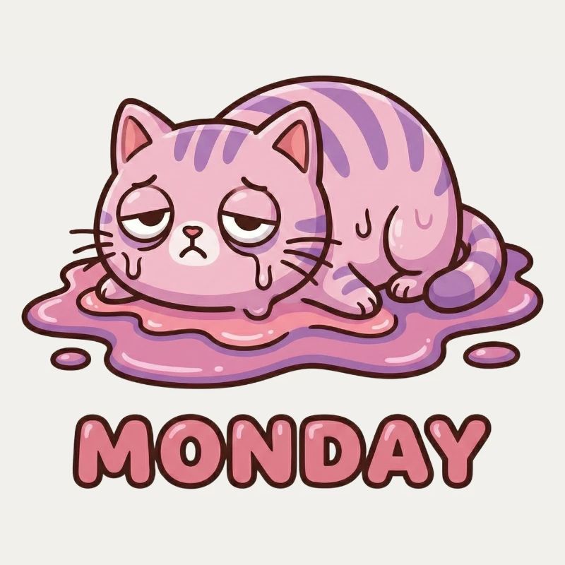 I Hate Mondays - Cute Exhausted Kitty