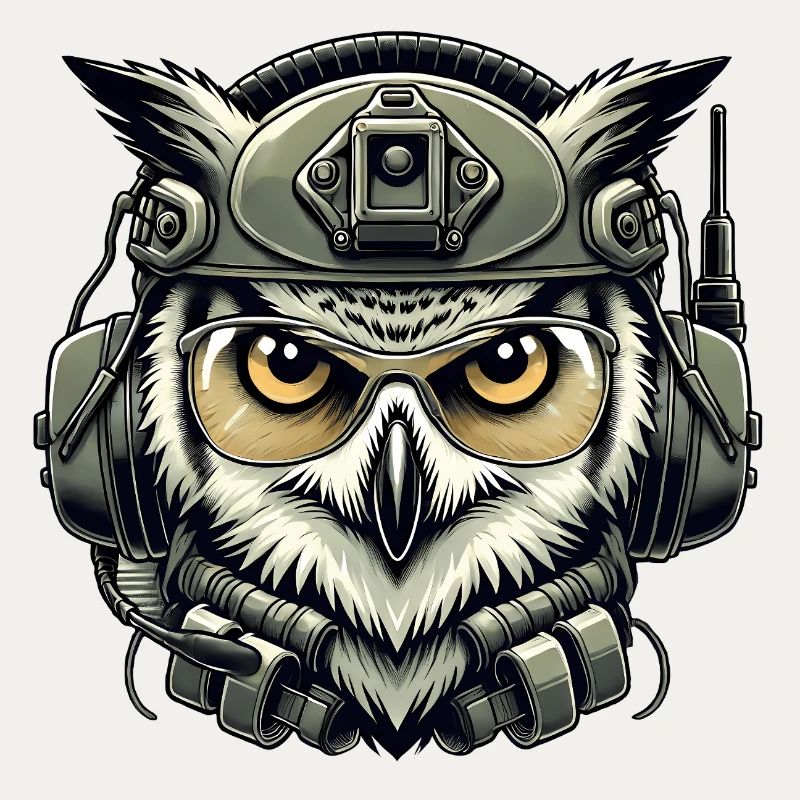 Tactical Owl with Helmet