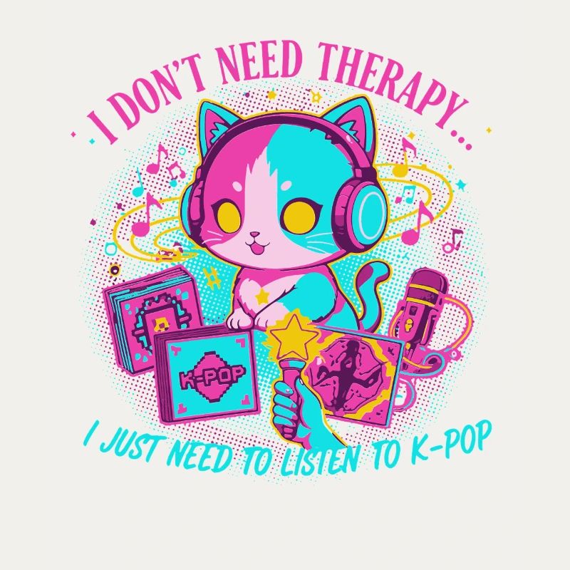 I Dont Need Therapy I Just Need K-Pop Cat