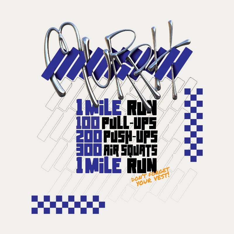 Graphisme de la version sombre de Murph Hero WOD Cross Training