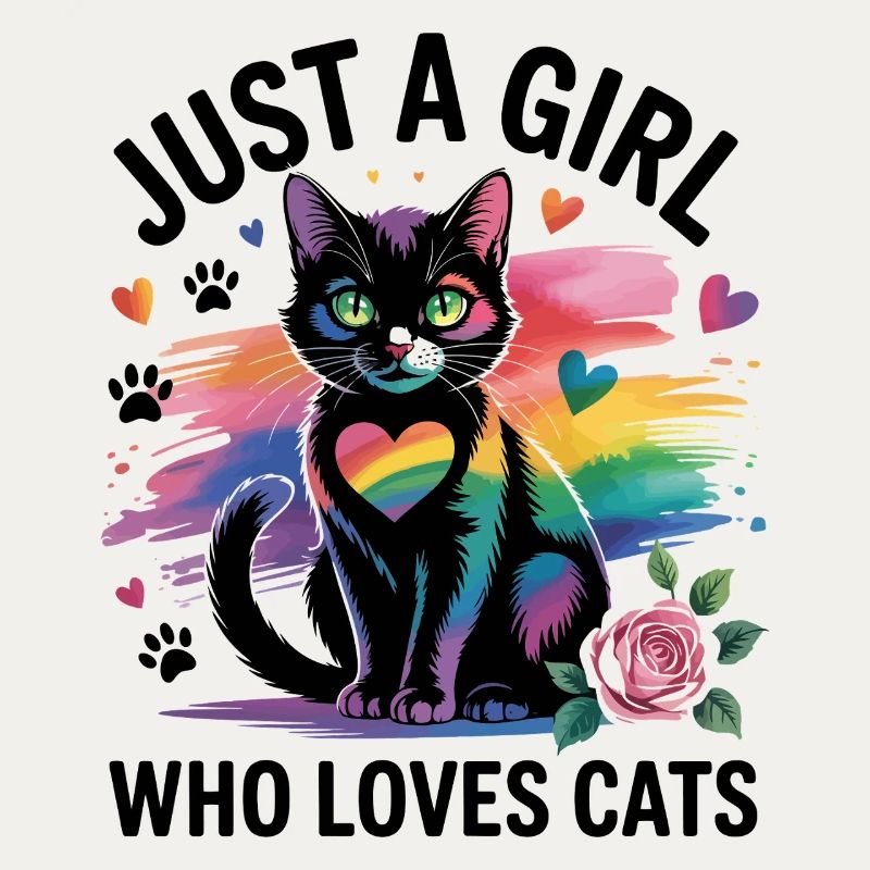 Nur ein Mädchen, das Katzen liebt