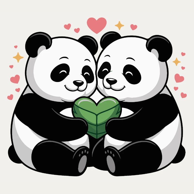 Panda couples in love