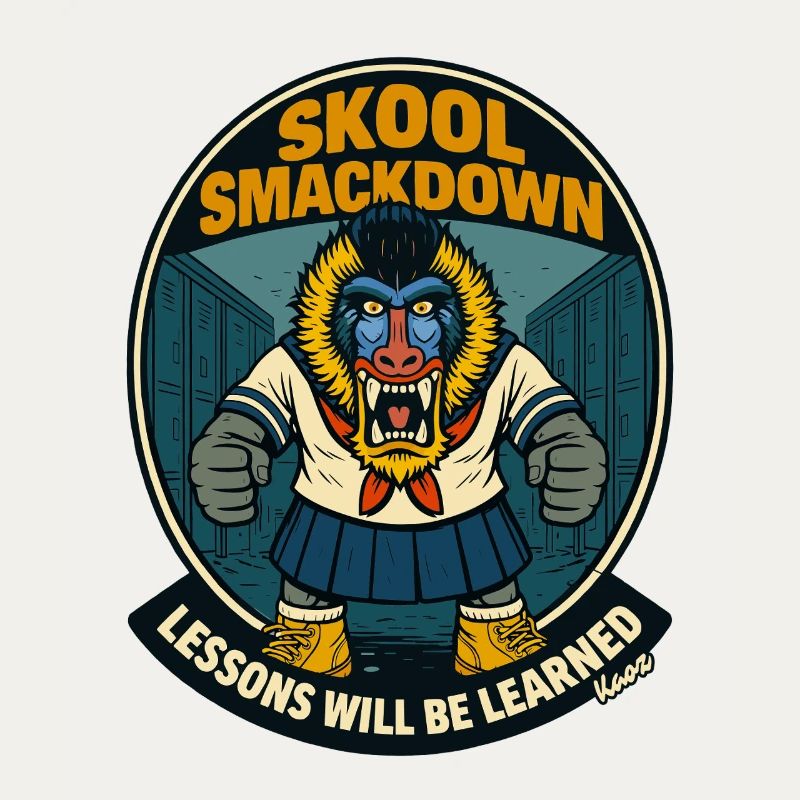 School Smackdown Primates Monkey Mandrill
