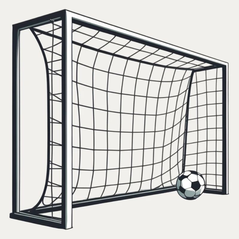 Fußballtor Netzschuss 3D