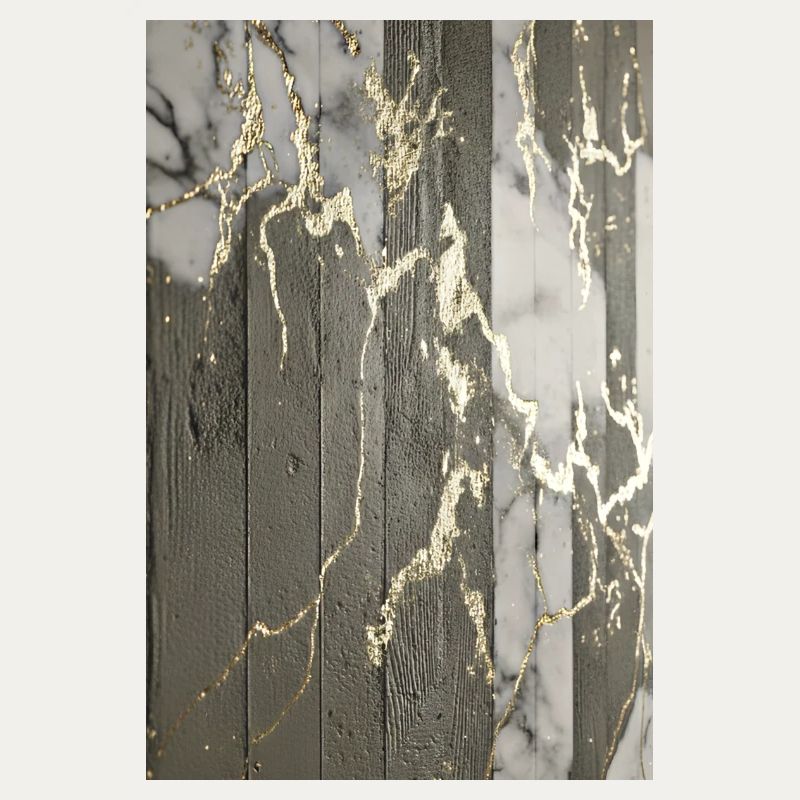 Luxury Exposed Concrete Marble Gold Structure