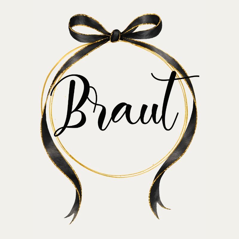 TEAM BRAUT! Circle Bow Black Gold