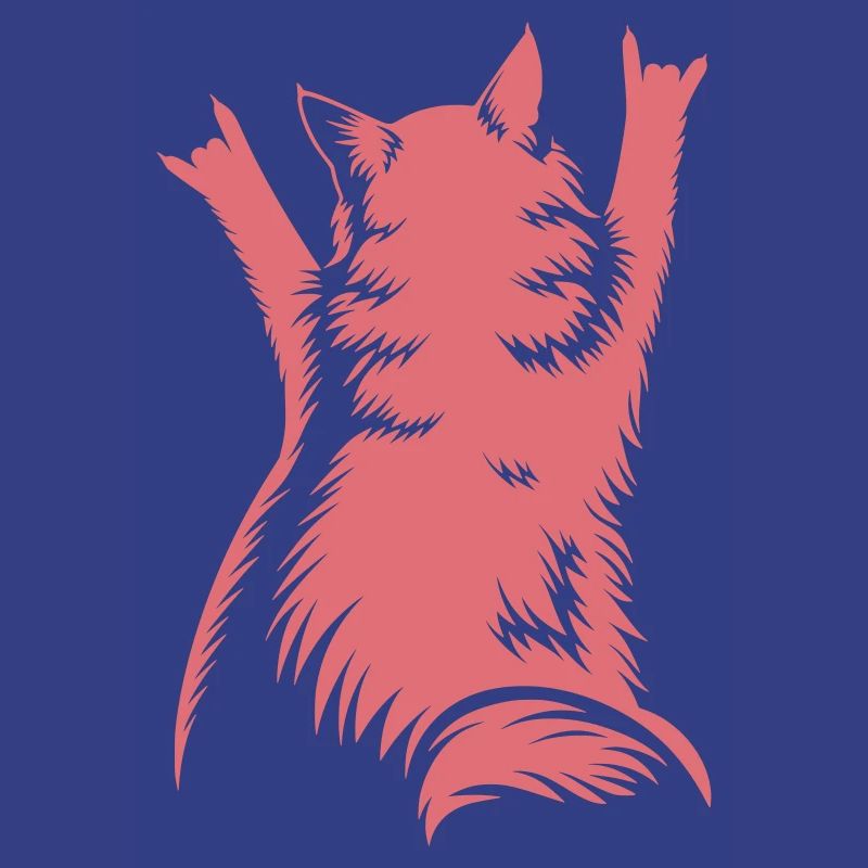 Rock Cat Back View – Devil Horns
