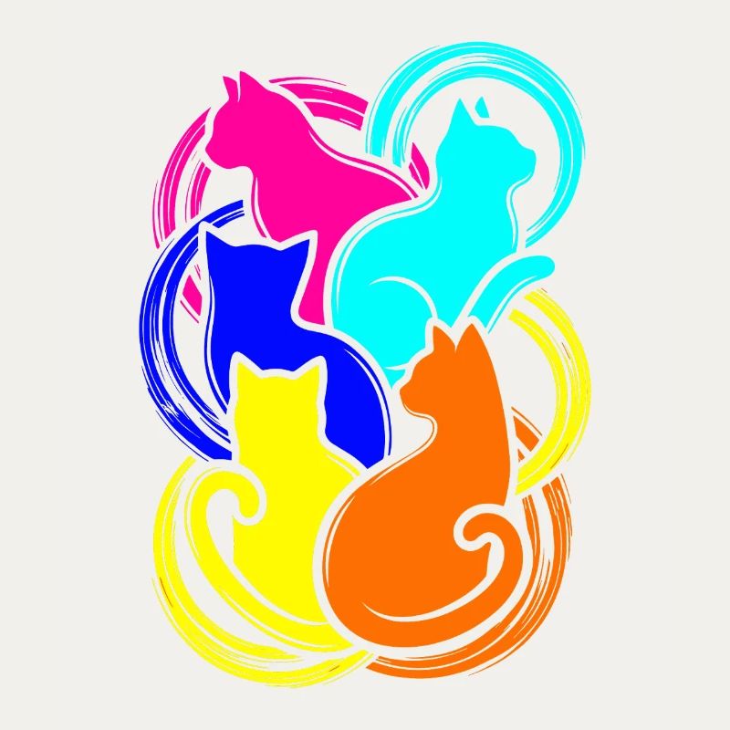 Bunte Katzen