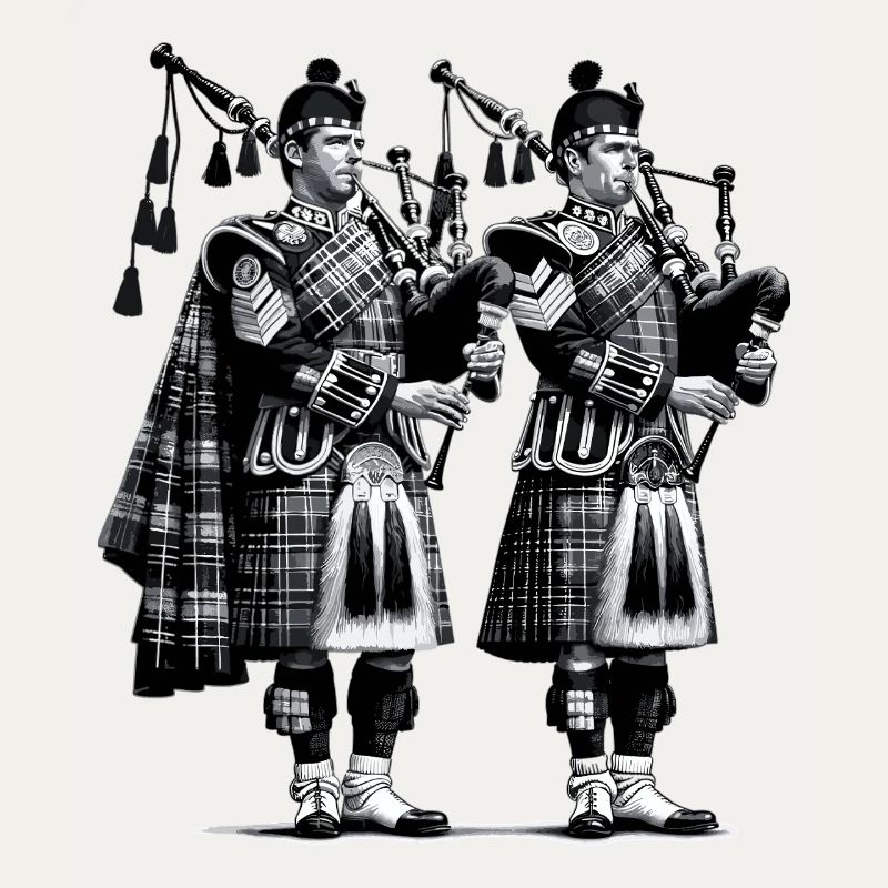 Duo de cornemuses en kilt