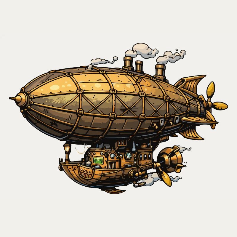 Zeppelin dirigeable steampunk