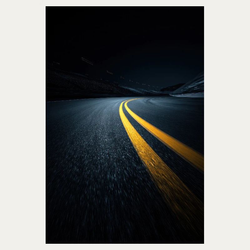 Perspective de la route de minuit