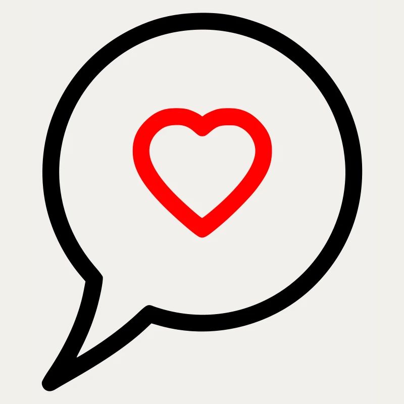 Speech Bubble Heart Love Chat