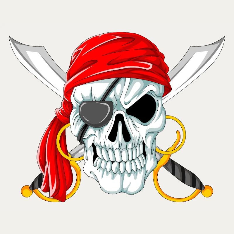 Piratenschädel mit Schwertern Jolly Roger Design