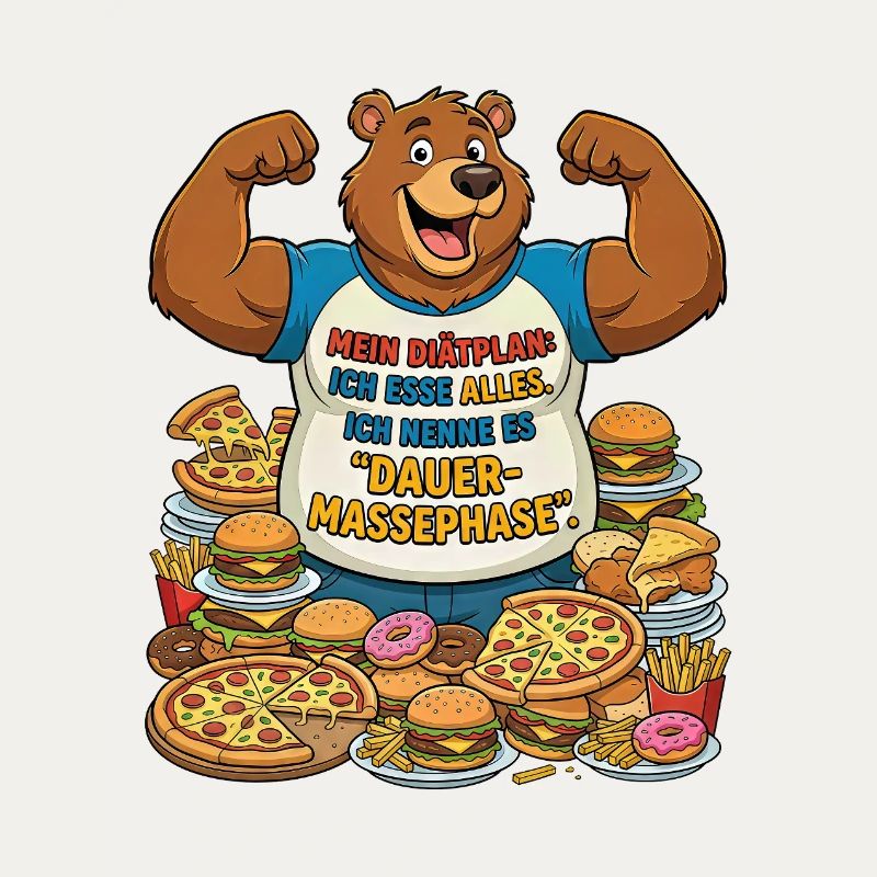 Dauer-Massephase: Bär mit Pizza