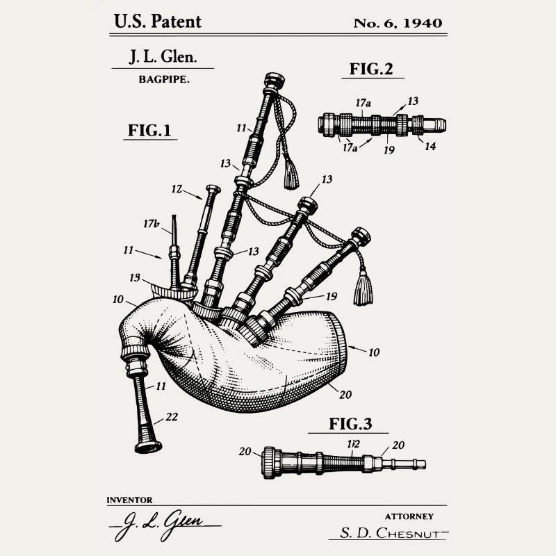 T-shirt médiéval design de plan de cornemuse