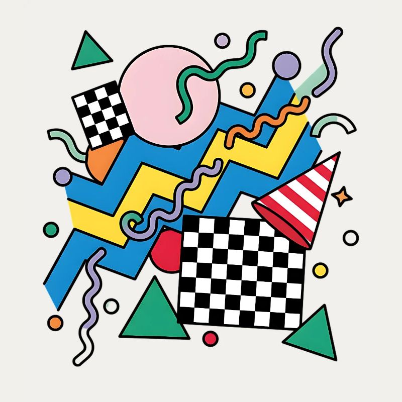 Geometric Neon Punk Pattern