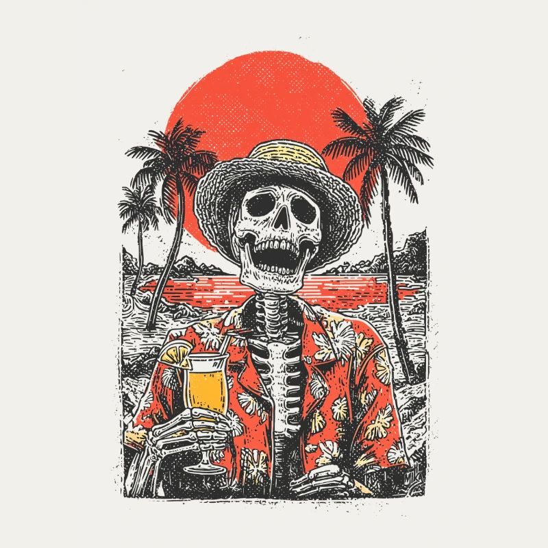 Skeleton on the beach