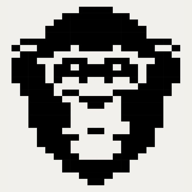 Conception du visage de singe pixelisé