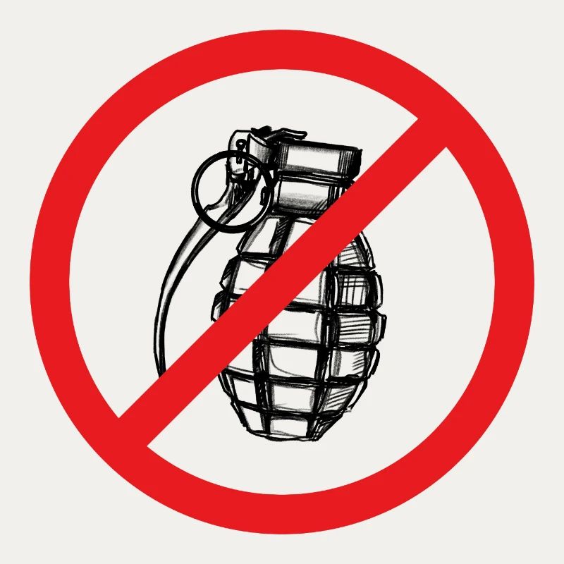 Grenade prohibited! Peace! - Illustration