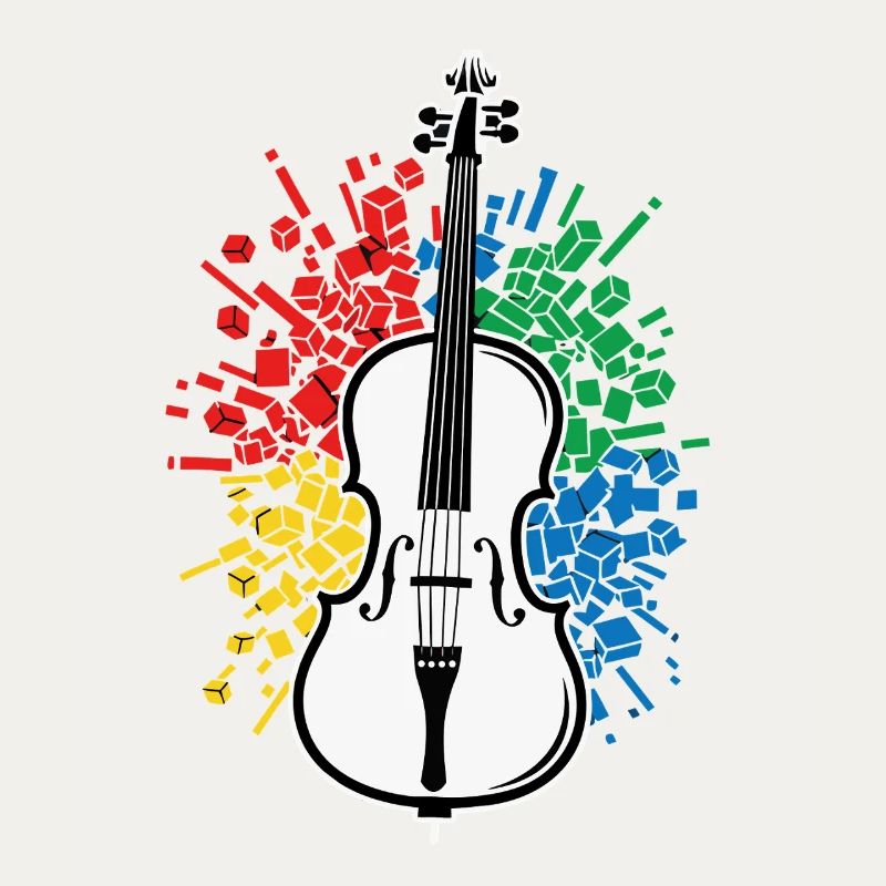 Cello Player Music Abstract