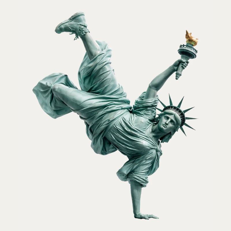 Freiheitsstatue Breakdancing