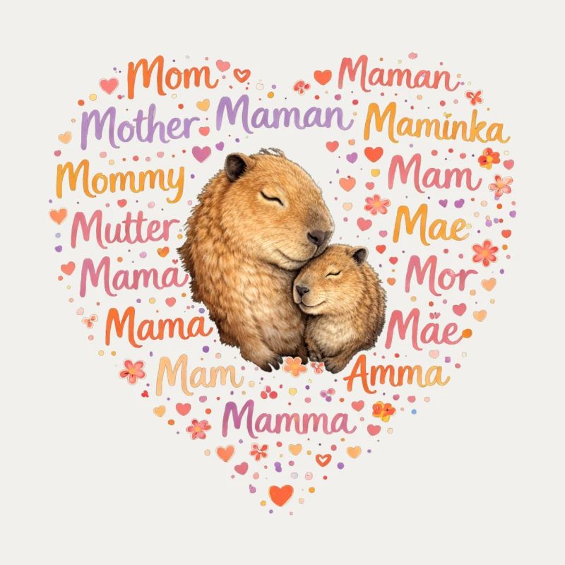 Capybara Mama Herz – Muttertag Geschenk