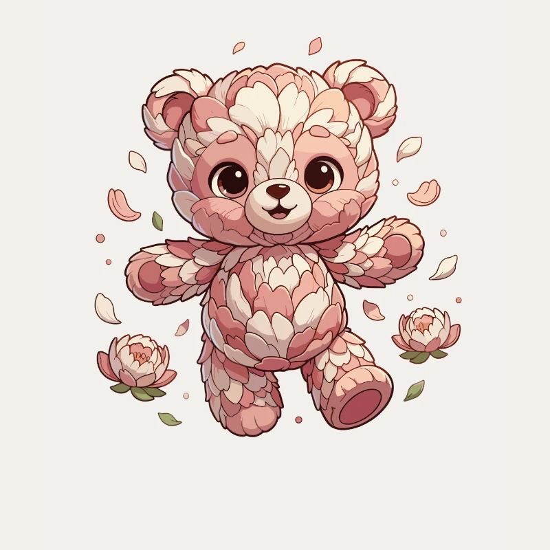Fleurs Panda Rosy Câlin Créature