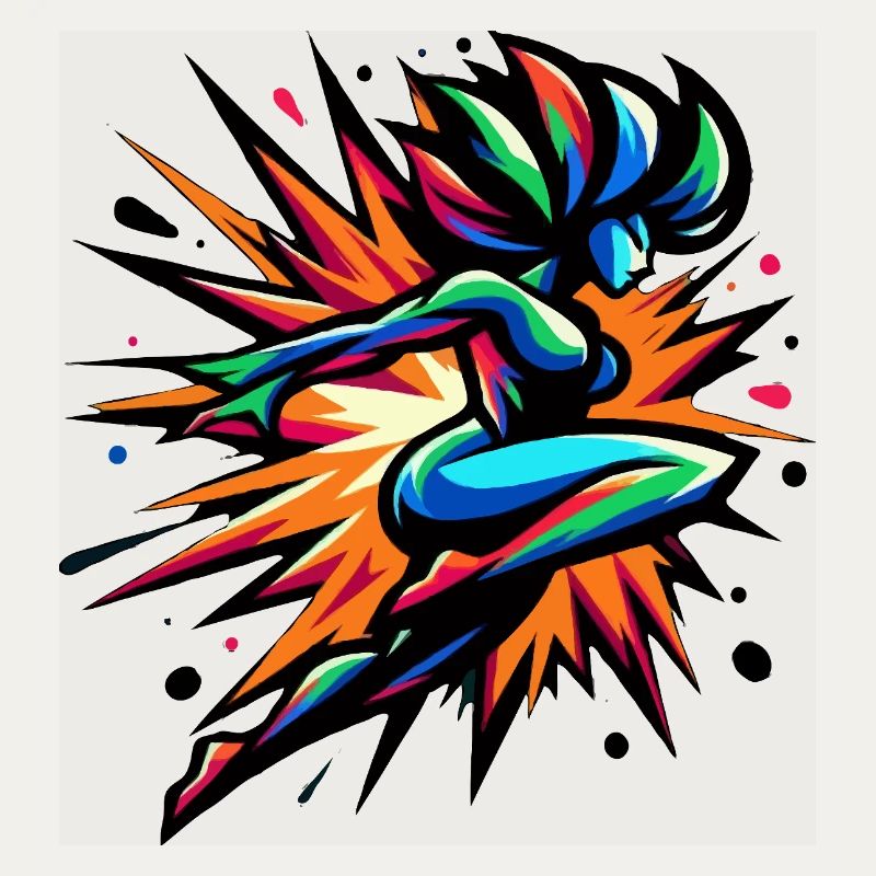 Bunter Neon-Sprinter