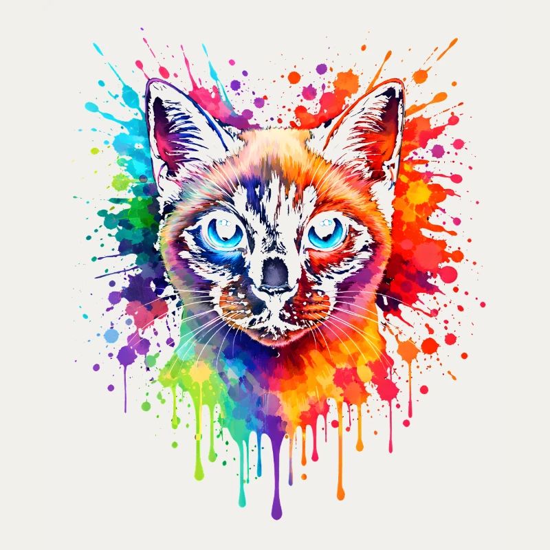 Siamkatze Neon | Katzenkunst Pop Art