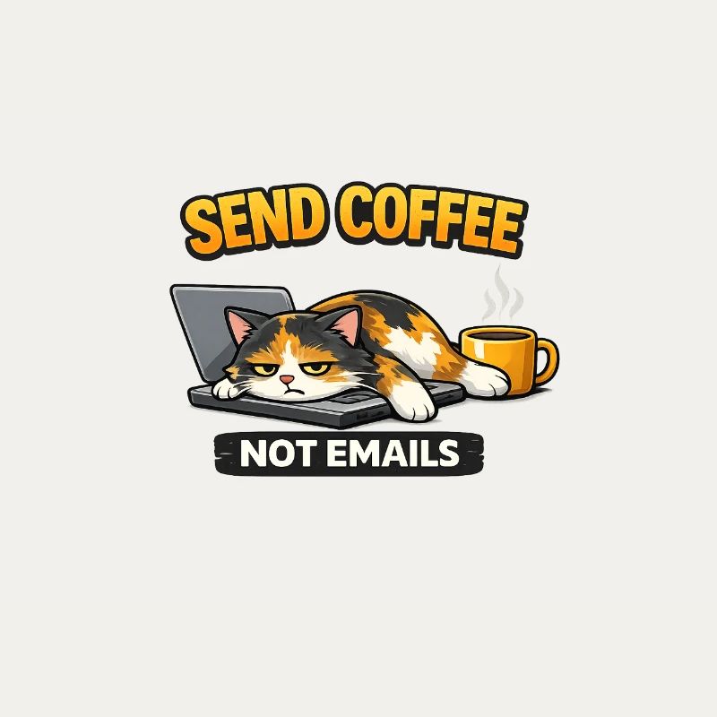 Schreib Kaffee nicht per E-Mail Katze – lustiges Arbeitsshirt