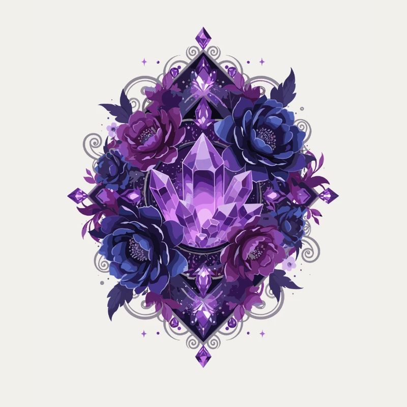 Violet Crystal Blossoms Mandala