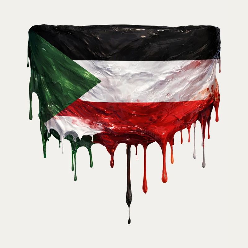Art de la chute du drapeau soudan