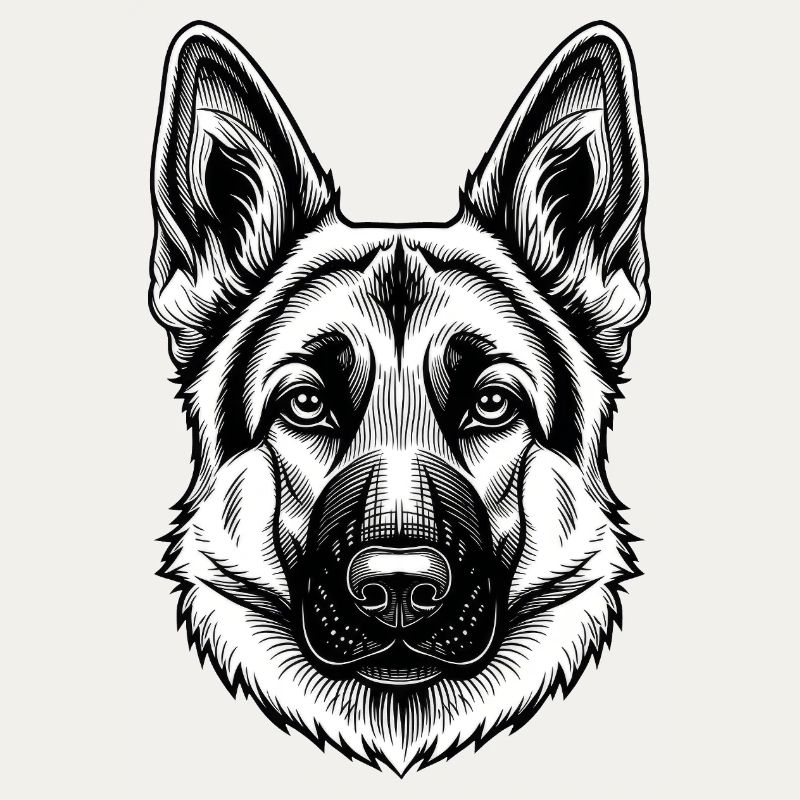 Inkline German Shepherd Head