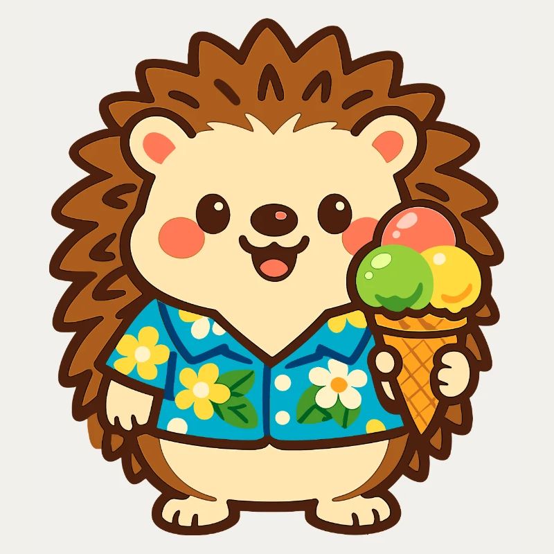 Igel mit Eis im Hawaii-Stil