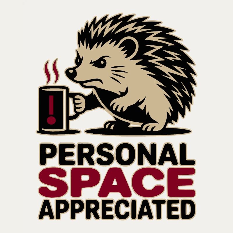 Grumpy Hedgehog Personal Space Introvert Coffee