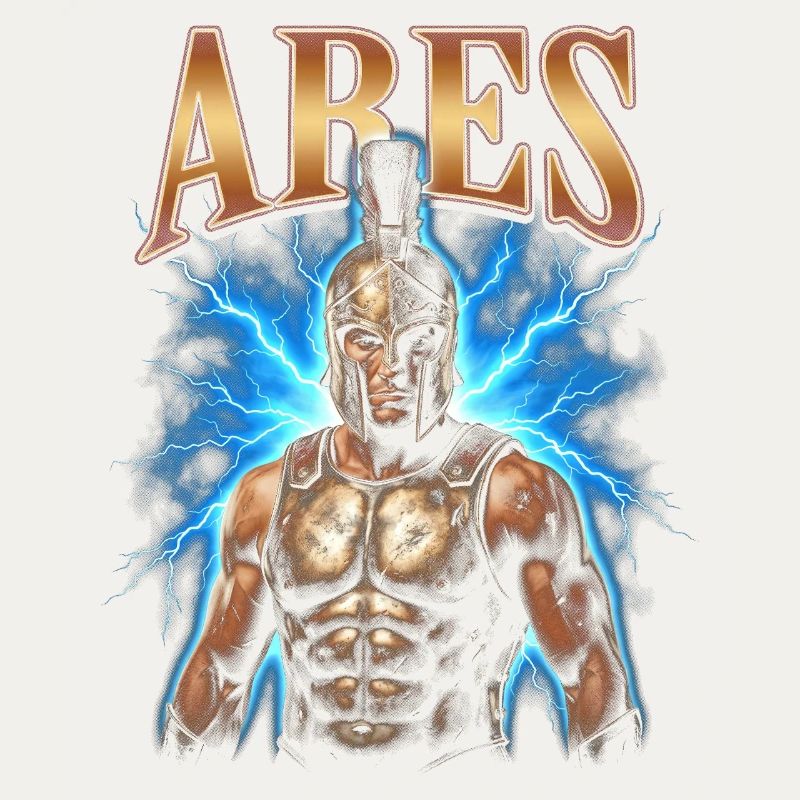 Ares Krieger mit Blitz