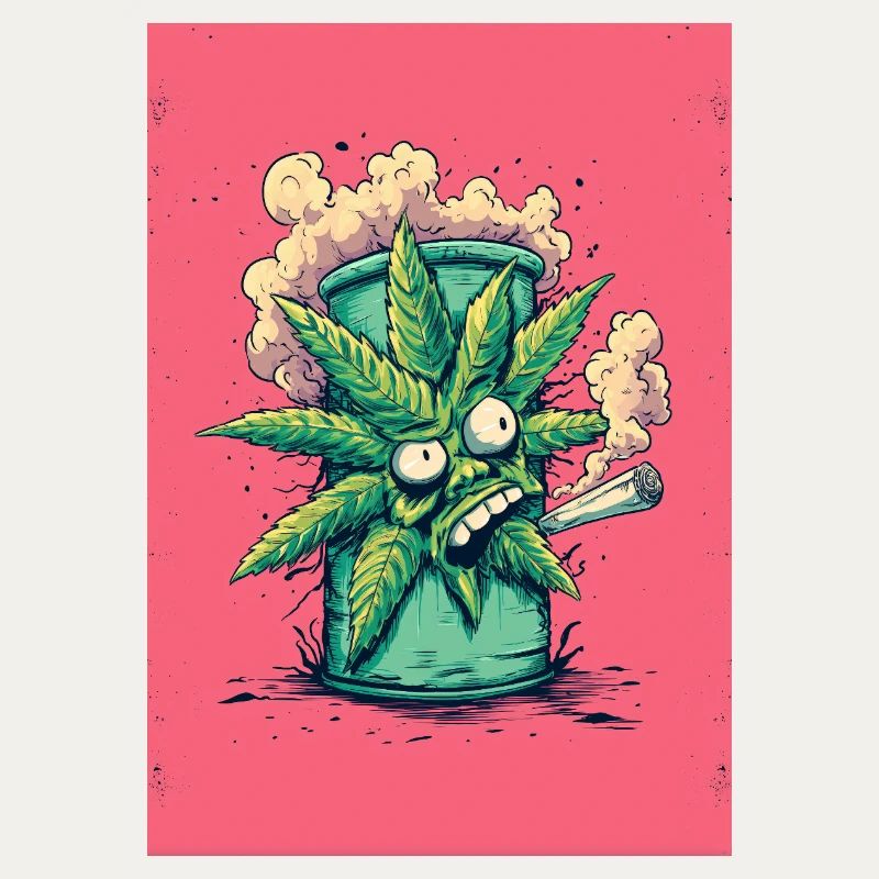 Green leaf in bong charm