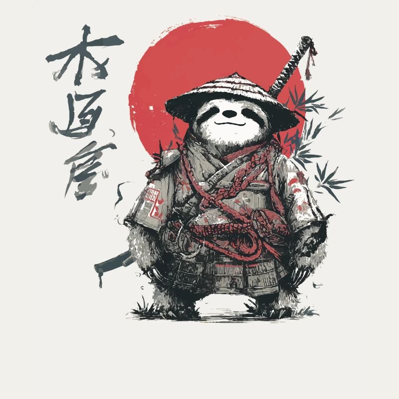 Sloth Samurai Under Red Sun