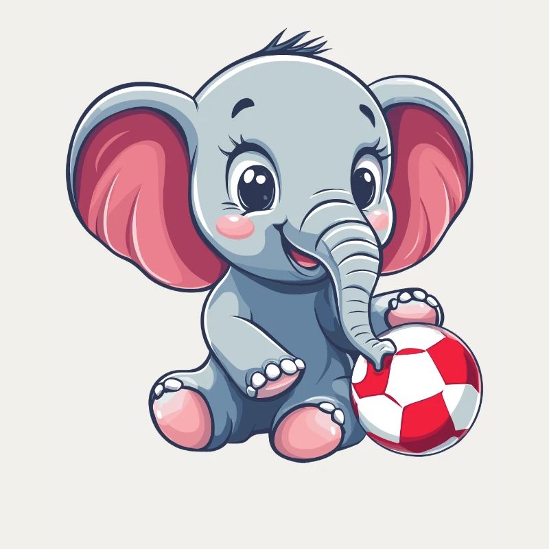 Éléphant mignon avec une balle